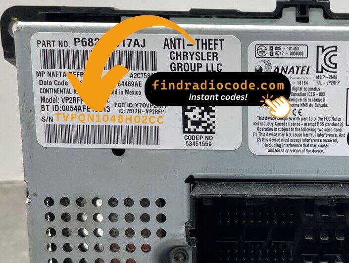 Chrysler 521 REFRESH ROW 5
 radio code anti theft online using serial number